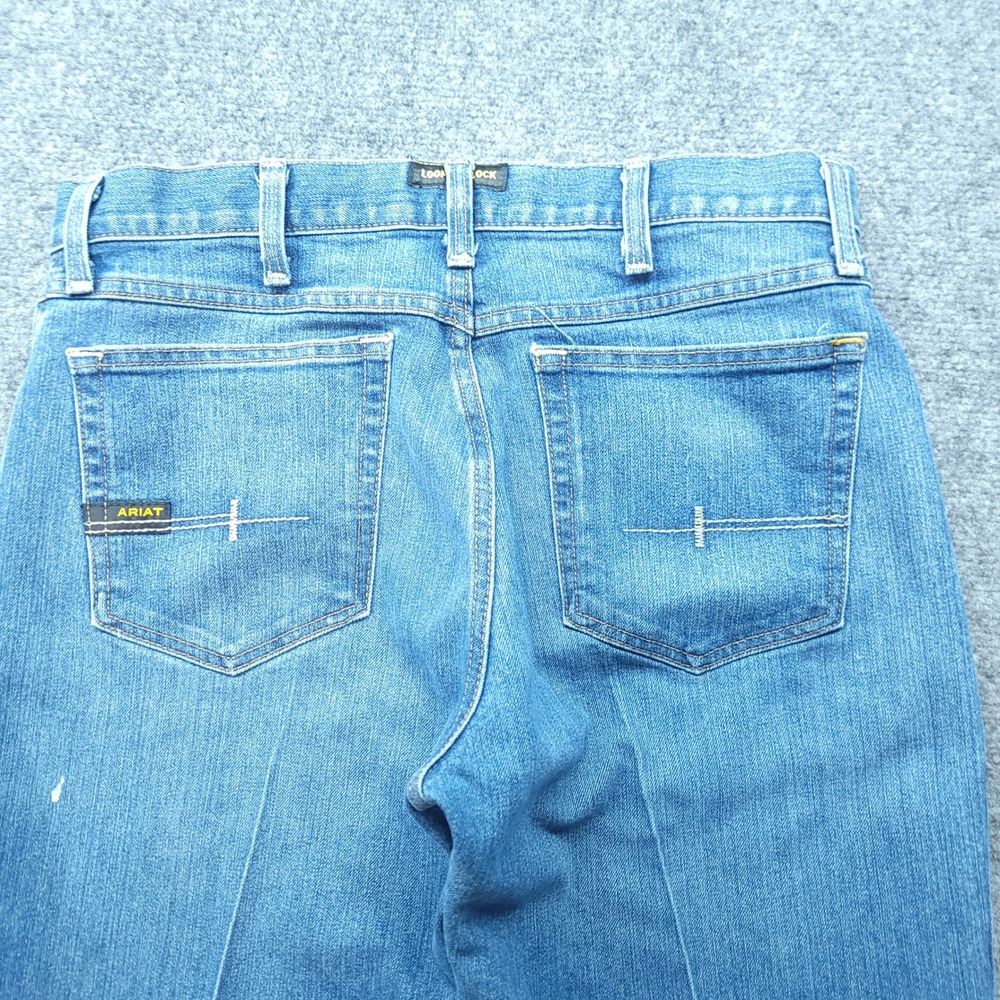 Ariat Rebar M4 Relaxed Boot Cut Jeans Mens 33x30 Blue Carbine Workwear 10016221